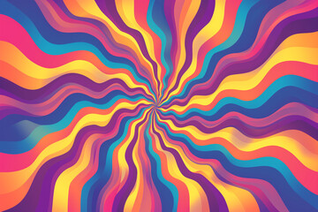 A Retro Psychedelic Optical Illusion Background, Taking You on a Vibrant Journey through Time and Perception Groovy Illusions