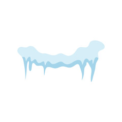 Snow caps with icicles