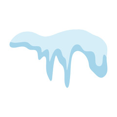 Snow caps with icicles