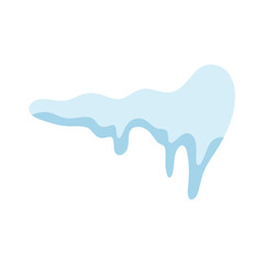 Snow caps with icicles