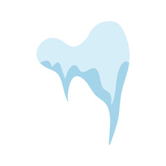 Snow caps with icicles