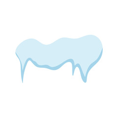 Snow caps with icicles