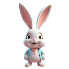 Obraz premium Rabbit Cartoon Character Illustration Art With a Transparent Background Generative AI.
