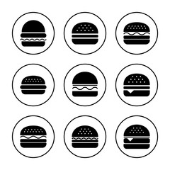 Burger icon vector. burger sign and symbol. hamburger