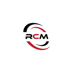 RCM logo. R C M design. White RCM letter. RCM, R C M letter logo design. Initial letter RCM letter logo set, linked circle uppercase monogram logo. R C M letter logo vector design.	

