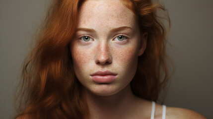 beautiful young woman with rosacea - obrazy, fototapety, plakaty