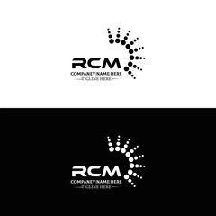 RCM logo. R C M design. White RCM letter. RCM, R C M letter logo design. Initial letter RCM letter logo set, linked circle uppercase monogram logo. R C M letter logo vector design.	
