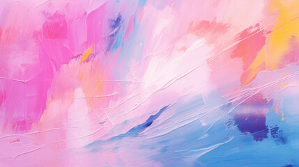 An abstract background of textured pink and blue paint brush strokes, blending into a creative art piece.