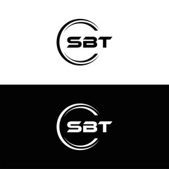 SBT logo. S B T design. White SBT letter. SBT, S B T letter logo design. Initial letter SBT letter logo set, linked circle uppercase monogram logo. S B T letter logo vector design.	
