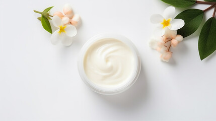 cosmetic bottle containers skin cream with flowers