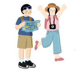 cute character illustration icon - cute girl women 