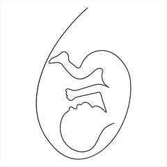 Pregnant woman Continuous one line art drawing and woman day outline vector art illustration