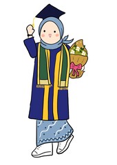 cute character illustration icon - cute girl women 