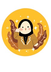 cute character illustration icon - cute girl women 