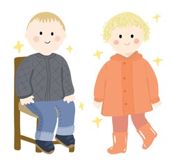 cute kids character illustration icon. Children illustration