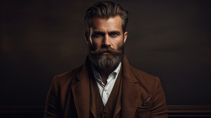 portrait of handsome bearded man