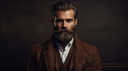 Fototapeta premium portrait of handsome bearded man