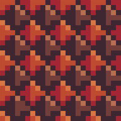 Abstract seamless fashion trend pattern texture pixel art background for video game. Knitted design. Isolated vector 8-bit illustration.
