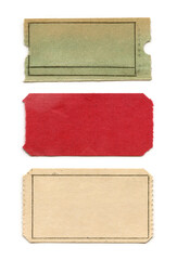 Blank Vintage Ticket Stubs - Festive - Isolated