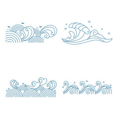 Fototapeta na wymiar Traditional Chinese Wave. Oriental Style. Vector Illustration