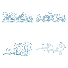Fototapeta na wymiar Traditional Chinese Wave. Oriental Style. Vector Illustration
