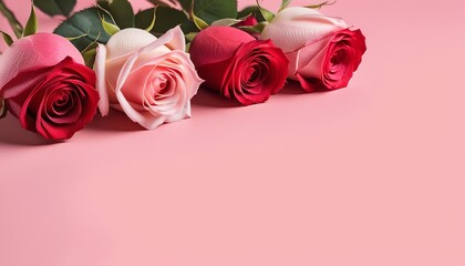 Anniversary Roses: Red and Pink on Light Pink