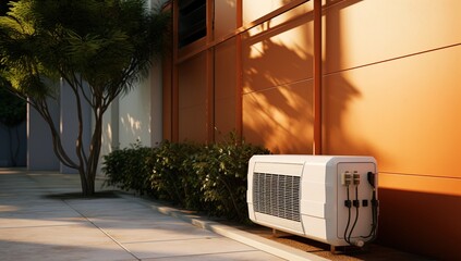 Air conditioner unit placed outside a residential building