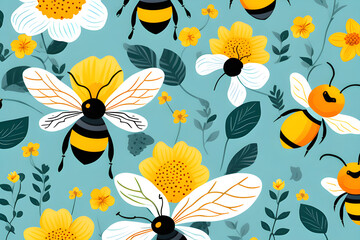 Fototapeta na wymiar the beauty of a smooth and elegant bee pattern generative ai