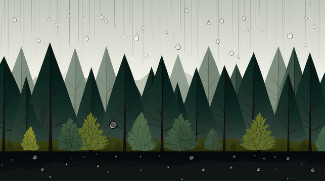 Forest Illustration,Perfect for Wall Art, Nature Calendars, Social Media Posts, Website Banners, Inspirational Quotes, Desktop Backgrounds, Wallpaper
