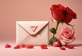 love letters with adornments and a rose