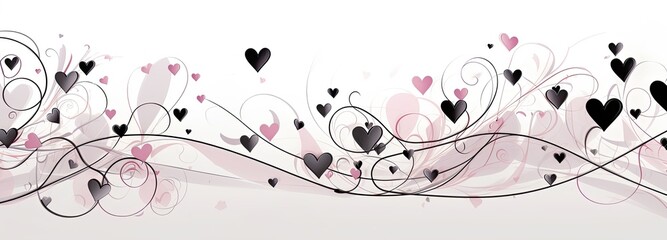 Expressive Love: Minimalist Cartoon Heart with Pink Hearts on Shaped Canvas