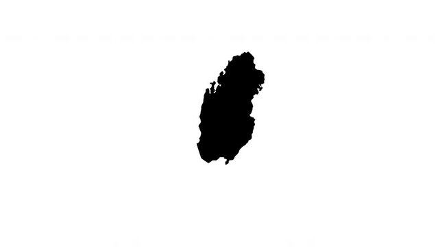 animated video of the Qatar country map icon