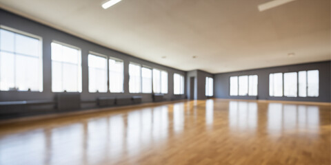 Interior of an empty dance, fitness studio hall 
