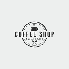 coffee shop logo vintage vector illustration template icon graphic design