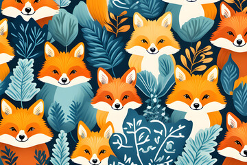 the beauty of a smooth and elegant fox pattern generative ai