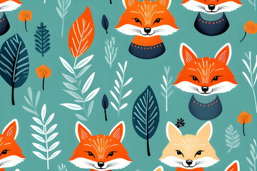 the beauty of a smooth and elegant fox pattern generative ai