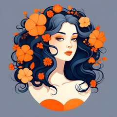 꽃과 사람, 헤어 스타일, 꽃으로 장식된 머리 모양