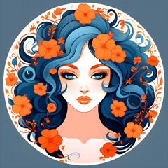 꽃과 사람, 헤어 스타일, 꽃으로 장식된 머리 모양