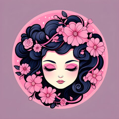 꽃과 사람, 헤어 스타일, 꽃으로 장식된 머리 모양