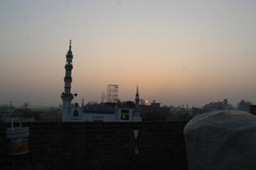Fototapeta na wymiar Beautiful Landscapes of Punjab Pakistan , Sunset and Fog in winters