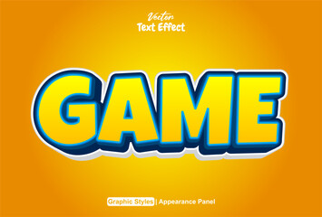 game text effect graphic style orange color editable.