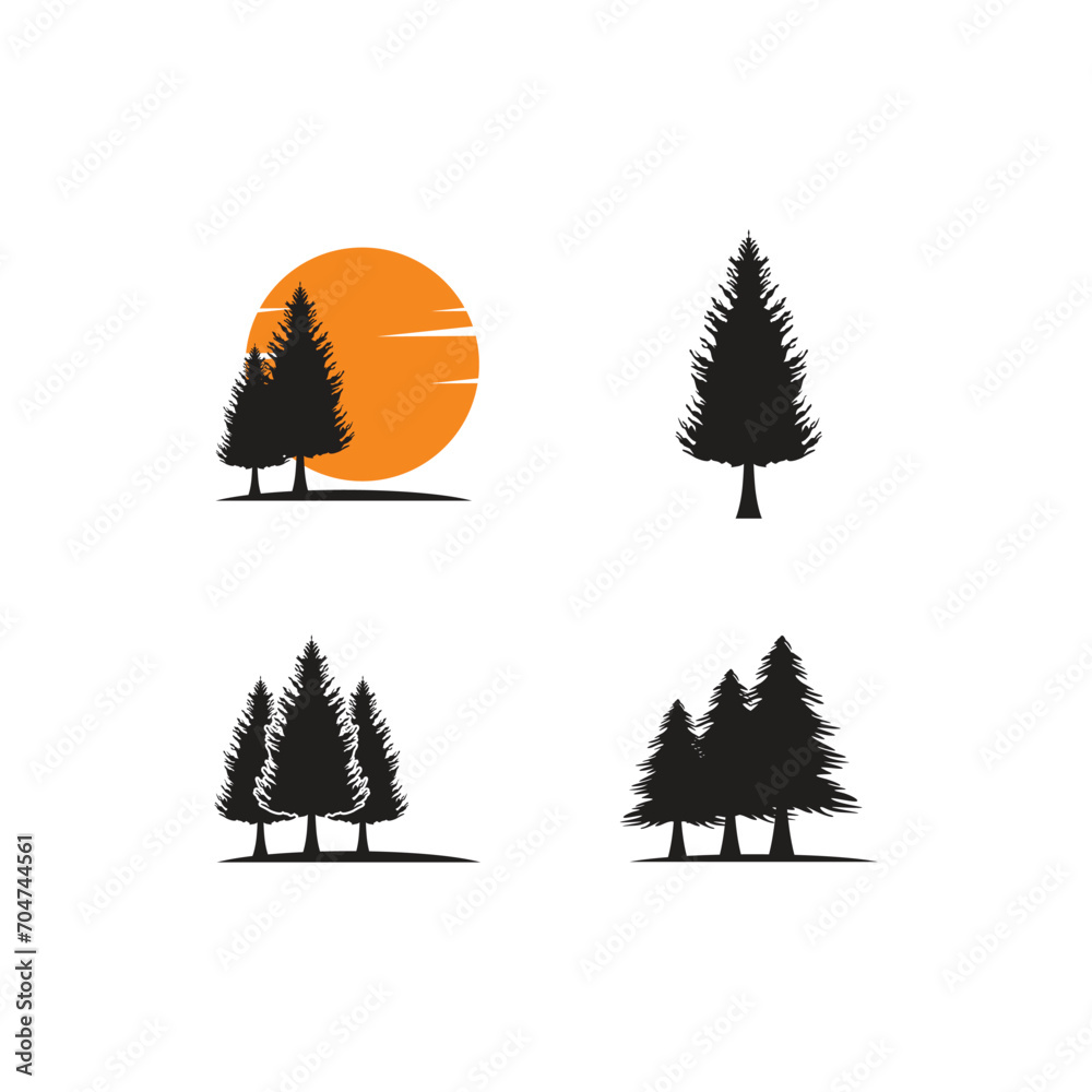 Canvas Prints pine tree logo icon design vector