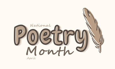 National poetry month. background, banner, card, poster, template. Vector illustration. - obrazy, fototapety, plakaty