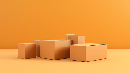 Simple product booth, podium, stage, product commercial photography background, cosmetics booth, 3D rendering