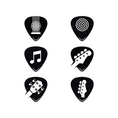 guitar pick icon set