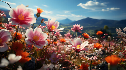 Fototapeta na wymiar Beautiful spring flowers. Generative AI 