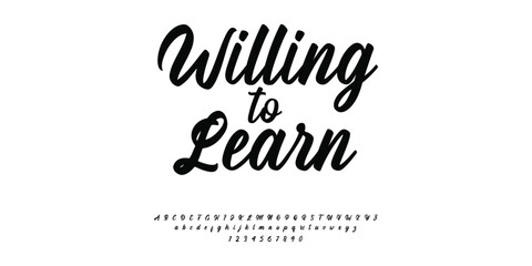 font script alphabet  with vintage look and feel

