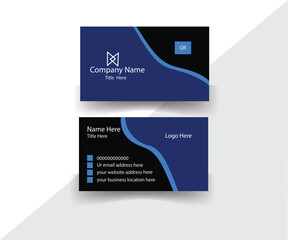 
 Blue modern business card design Layout Green corporate business card template,