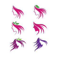 hair beauty logo icon design vector