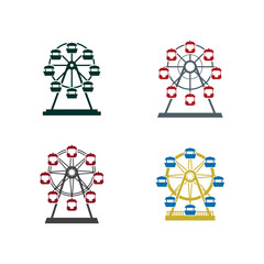 ferris wheel logo icon design vector